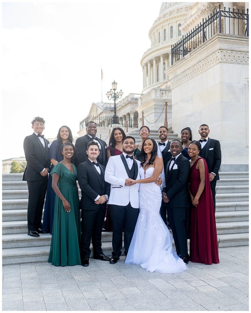 bridal party at the US Capitol 