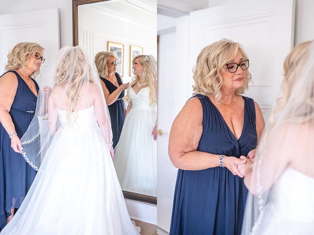 1Kristin getting ready with her mom at The Publisher Hotel in Fredericksburg photographed by a Virginia wedding photographer