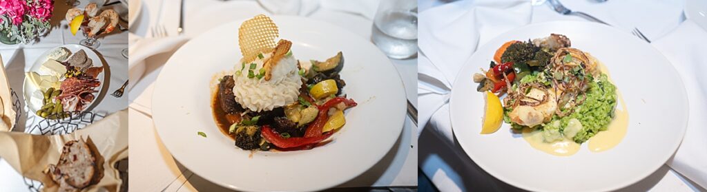 Wedding reception dining at La Petite Auberge captured by Virginia wedding photographer