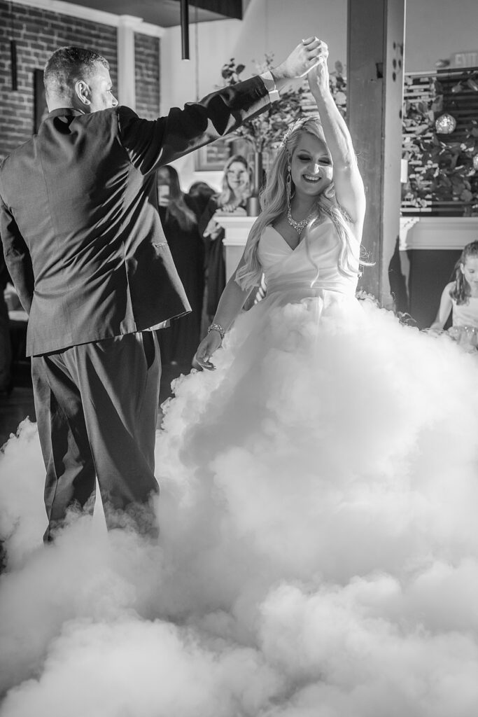 Intimate Fredericksburg wedding reception at La Petite Auberge captured by a Virginia wedding photographer