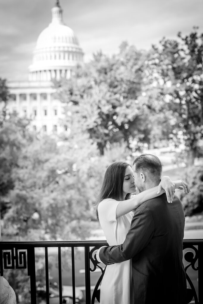 US Capitol in background for photos | engagement photographer Washington, DC