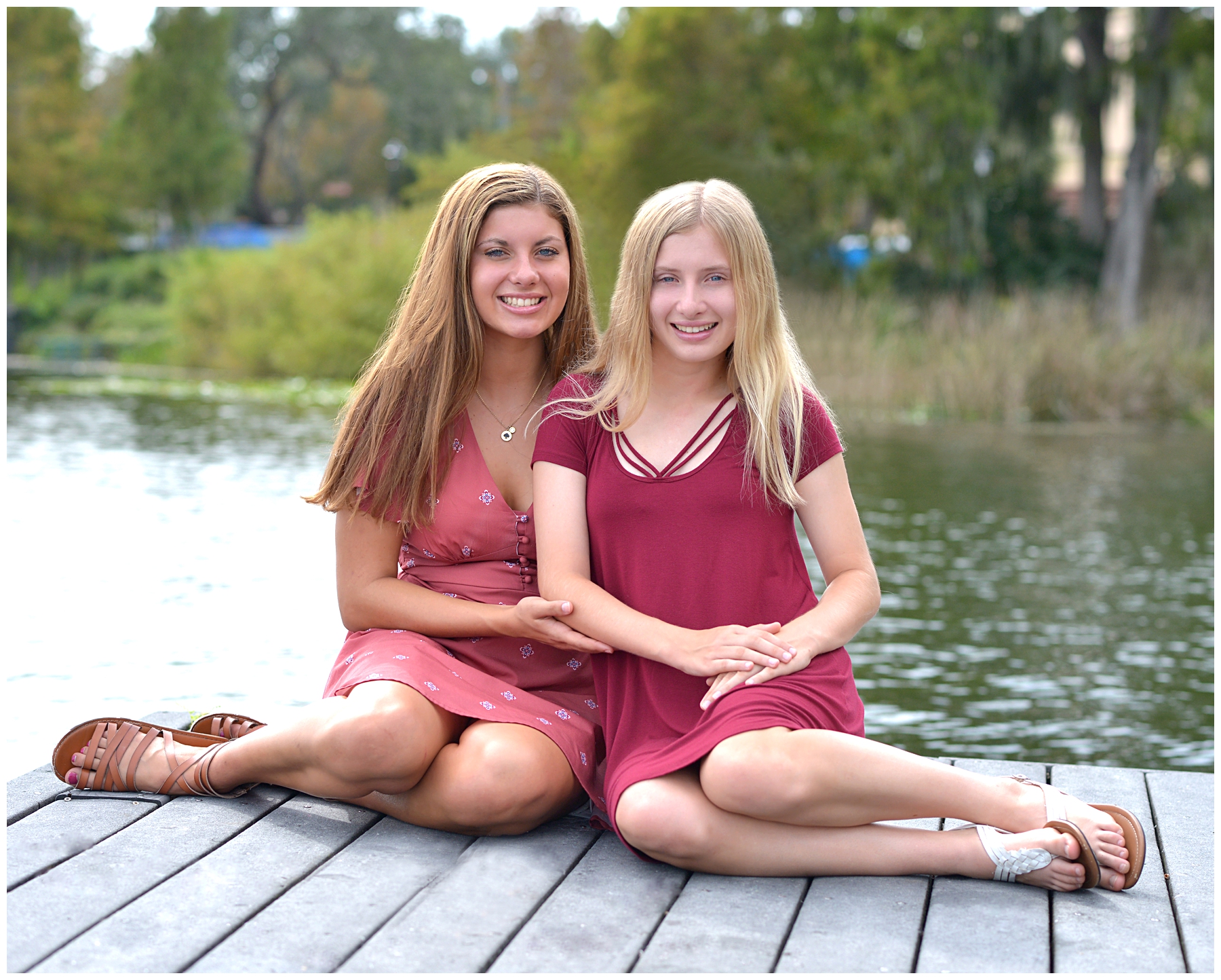 twin sisters are seniors and their pictures were taken at Rollins College in Orlando.