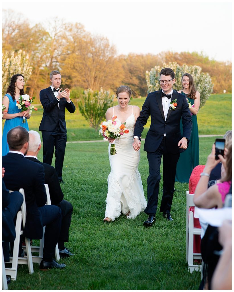 Bride and groom pronounced man and wife at the National Arboretum.