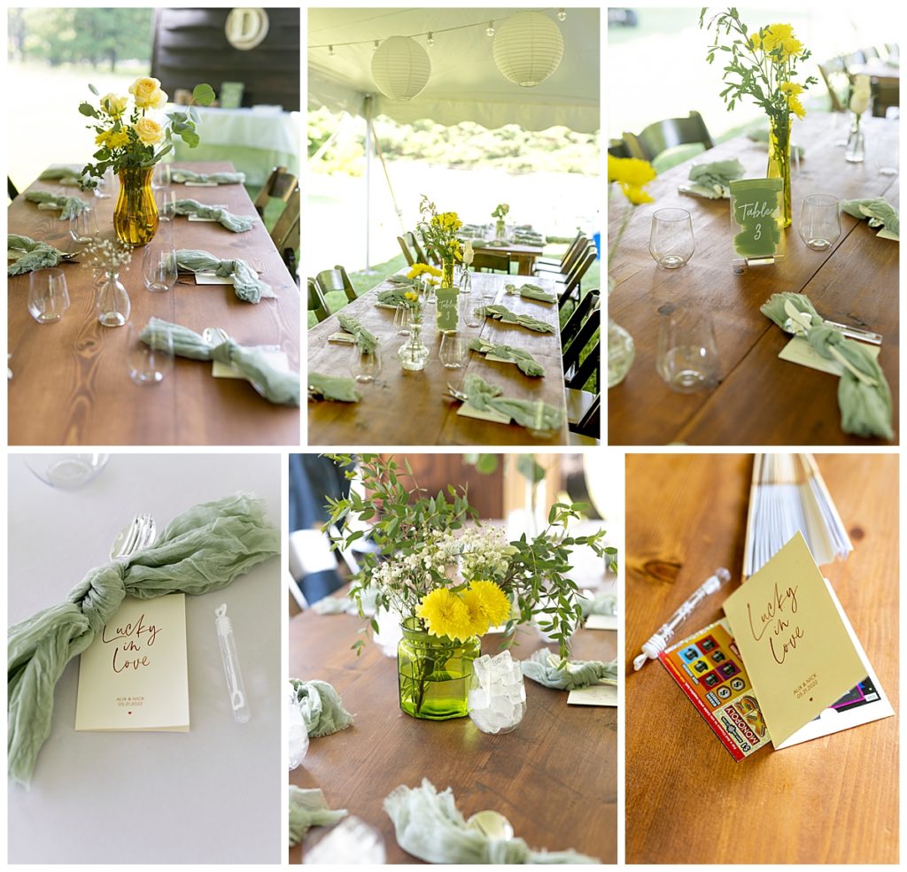 Decor for at home Maryland wedding