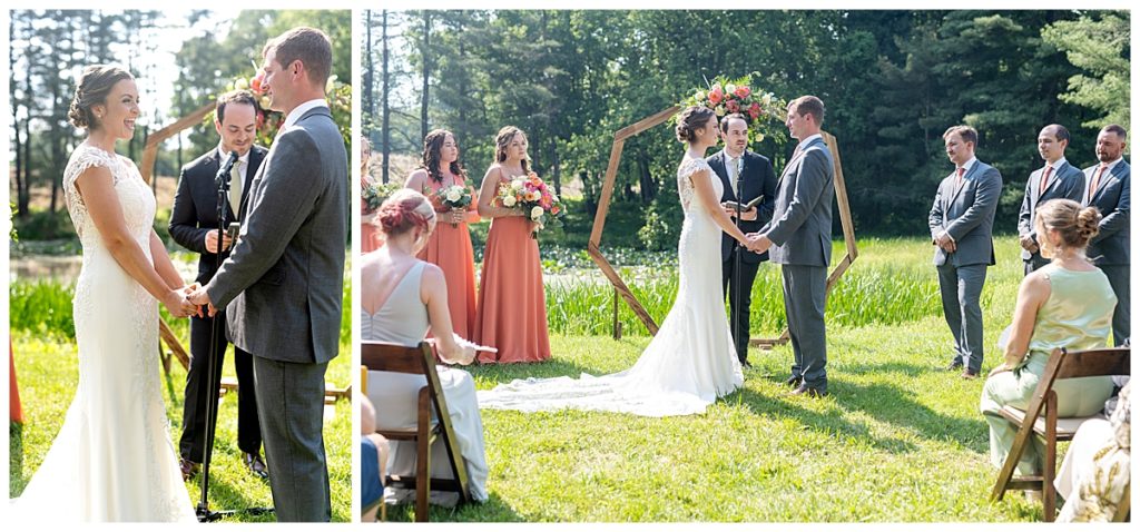 Ceremony for an at home Maryland wedding
