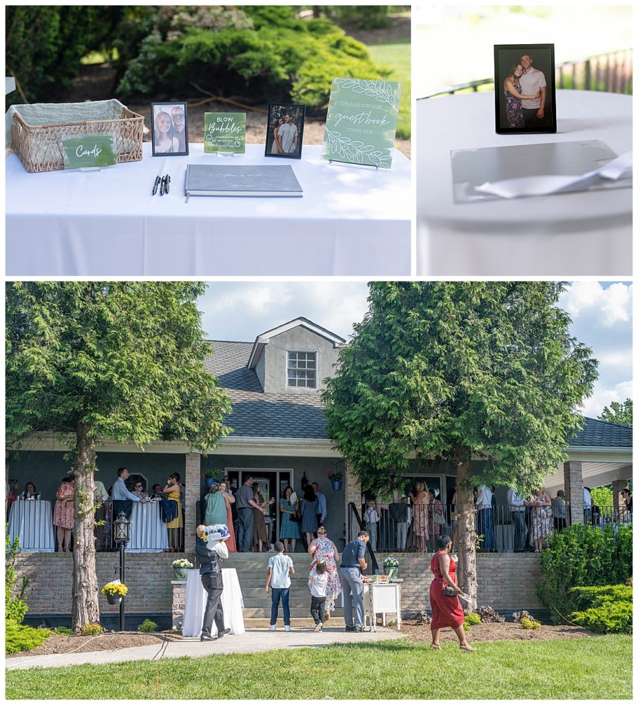 Maryland couple's wedding reception at the groom's family home.