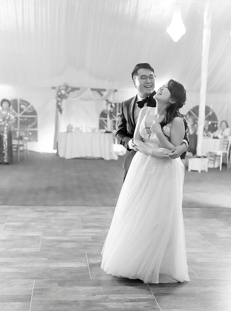 First dance at the Belmont Manor, Maryland wedding venue.