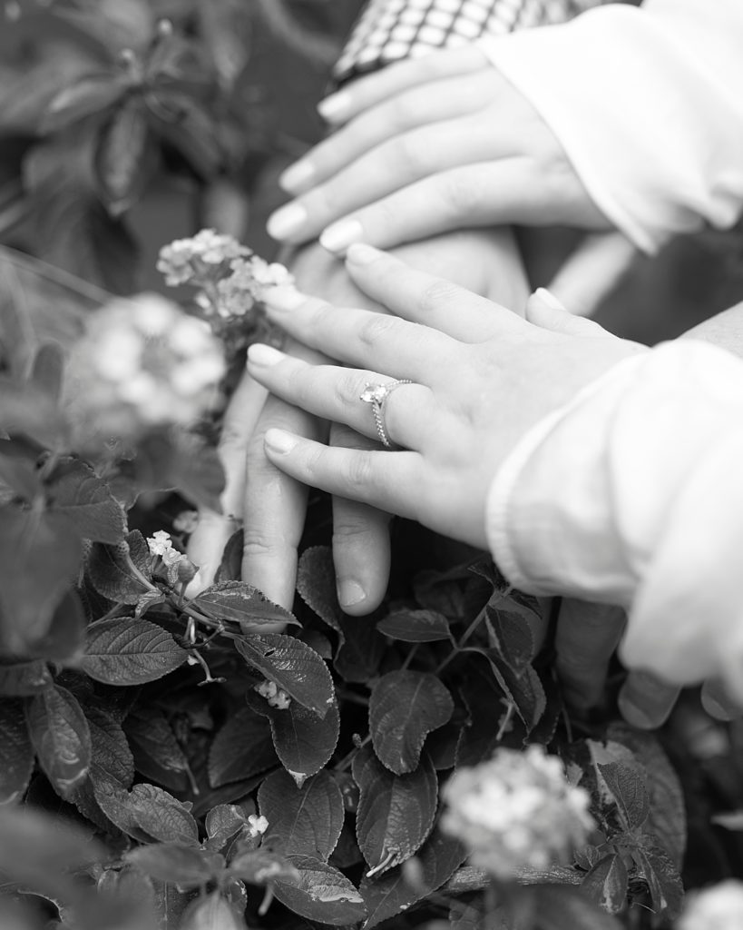 DC engagement photographer closeup of couple's hands with ring