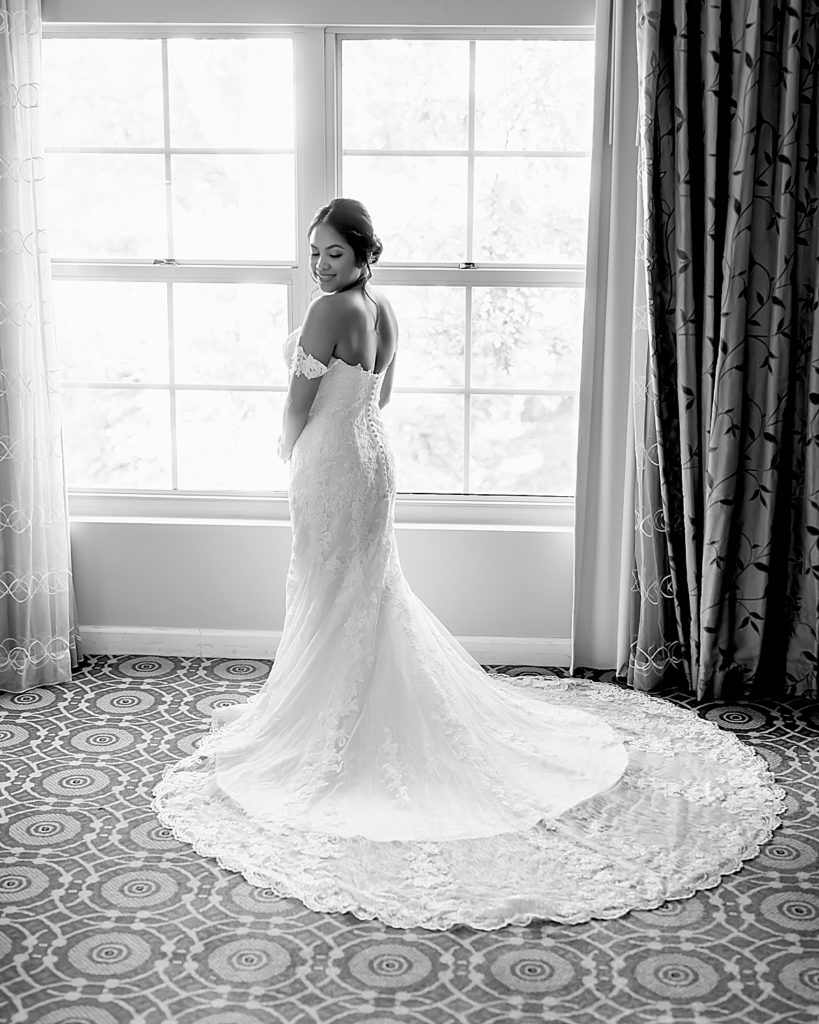 DC wedding bride portrait at Westfield's Marriott - Dulles.