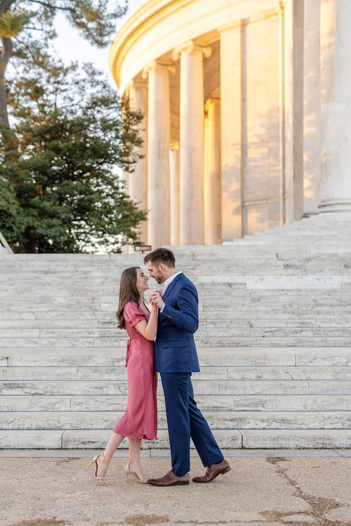 Washington DC wedding photographer session at the Jefferson Memorial.