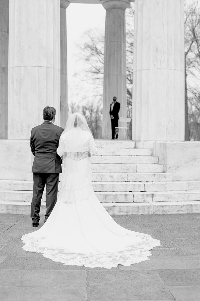 Father and his daughter DC War Memorial wedding