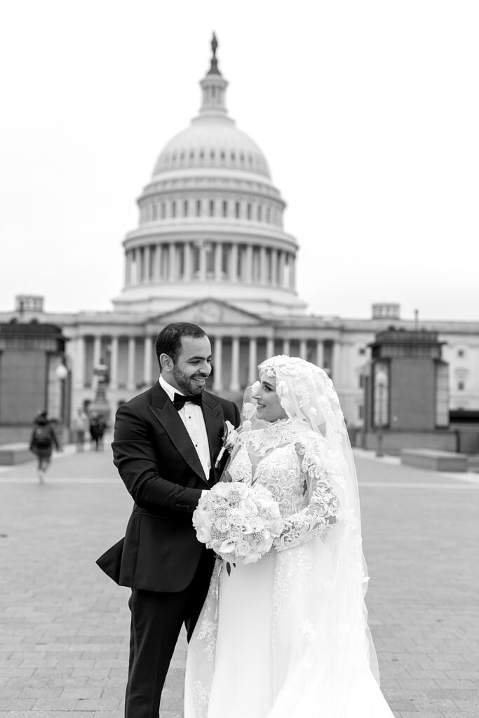 Bride at Groom at The US Capitol 