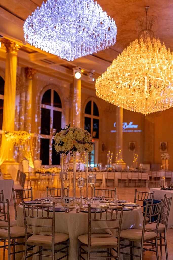 Tables inside The Grand Marquesa at the Bellevue - one of the best Washington DC venues for weddings.