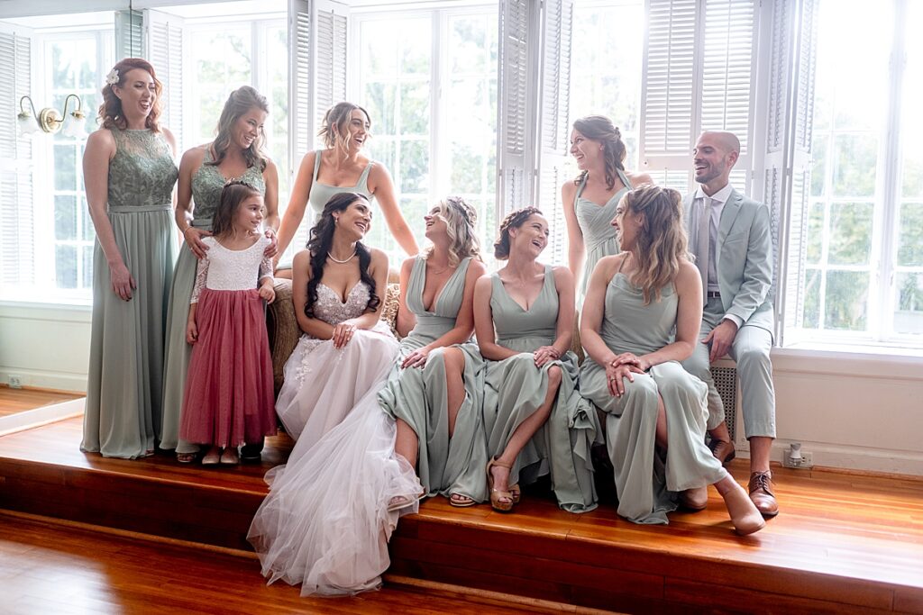 Bridal party at Grey Rock Mansion wedding venue in Maryland