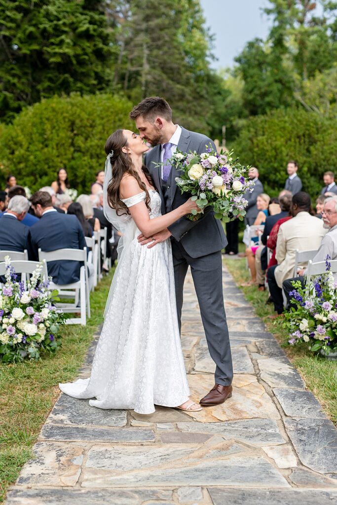 Ceremony outdoors at Rust Manor House