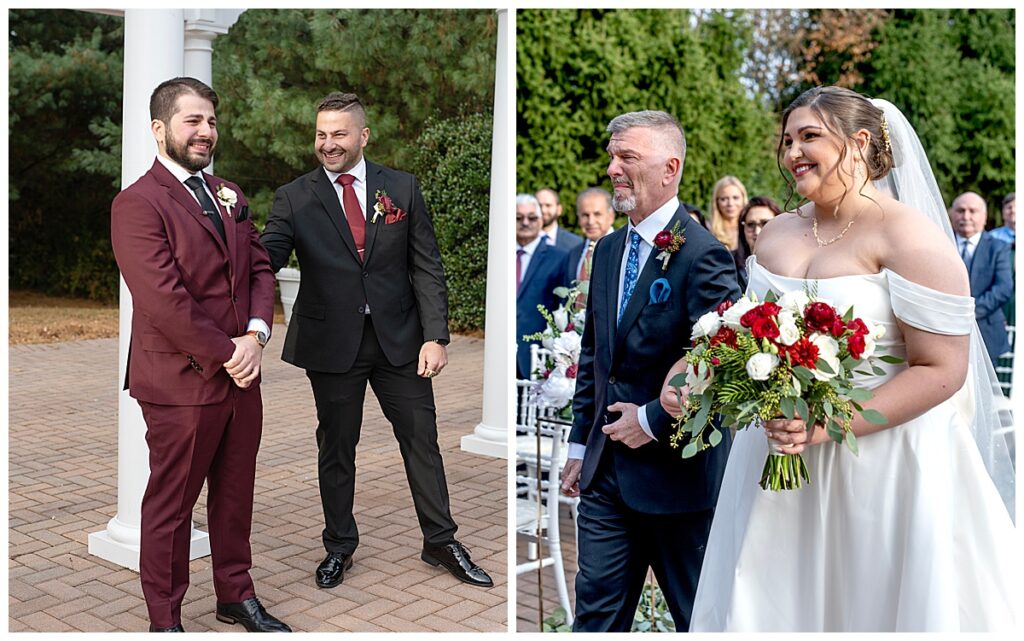 Groom reaction to bride | Rose Hill Manor