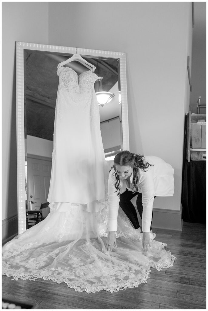 Bride gets ready for her wedding at Cana winery 