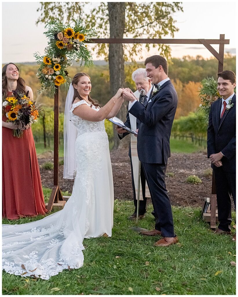 Bride and groom are married at outdoor vineyard wedding | Cana Vineyards