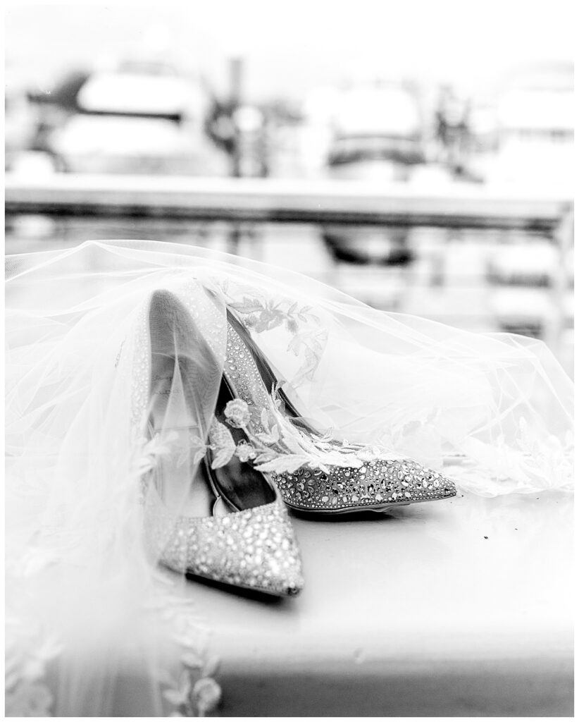 Bride's shoes on City Cruise  | photographer Washington, DC