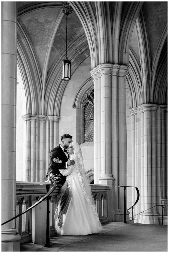 Washington DC wedding photographer | bride and groom portraits at the National Cathedral