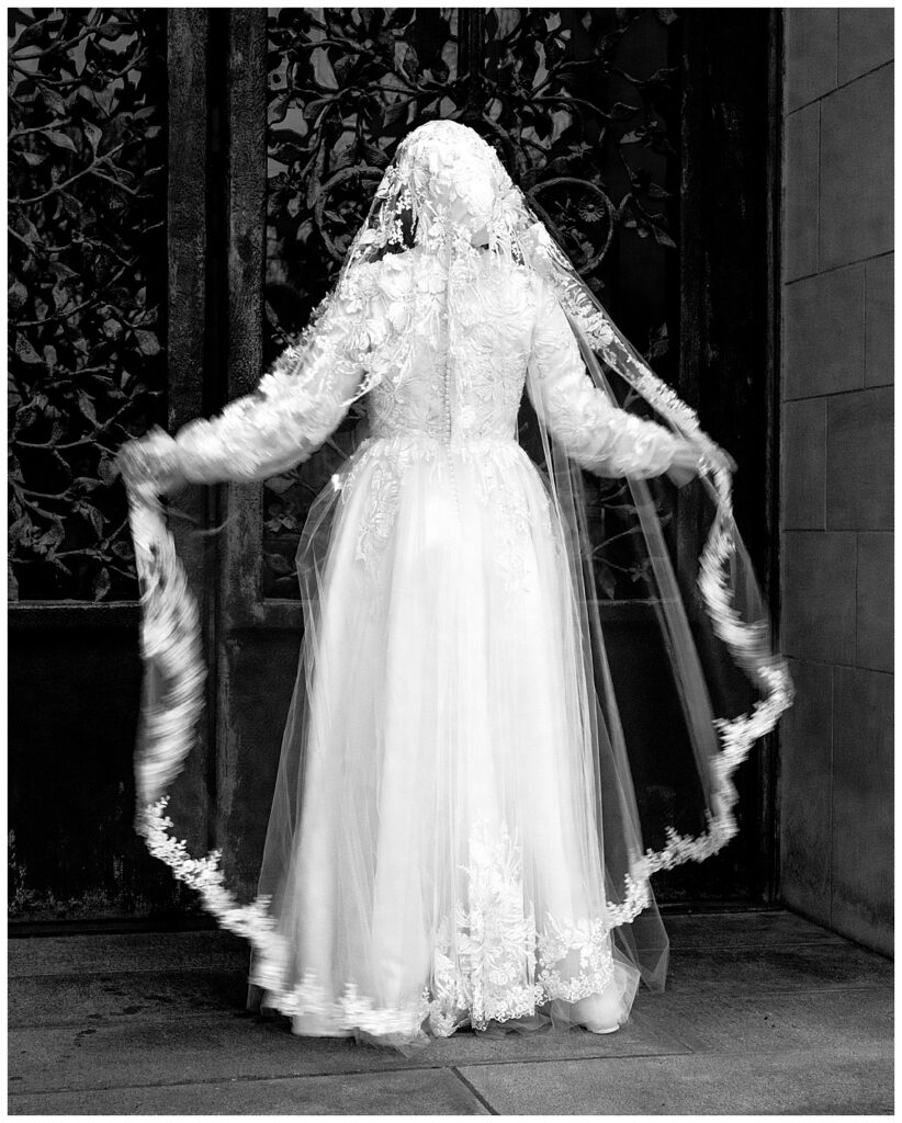 Dramtic veil portrait at the National Cathedral | Washington DC wedding photographer
