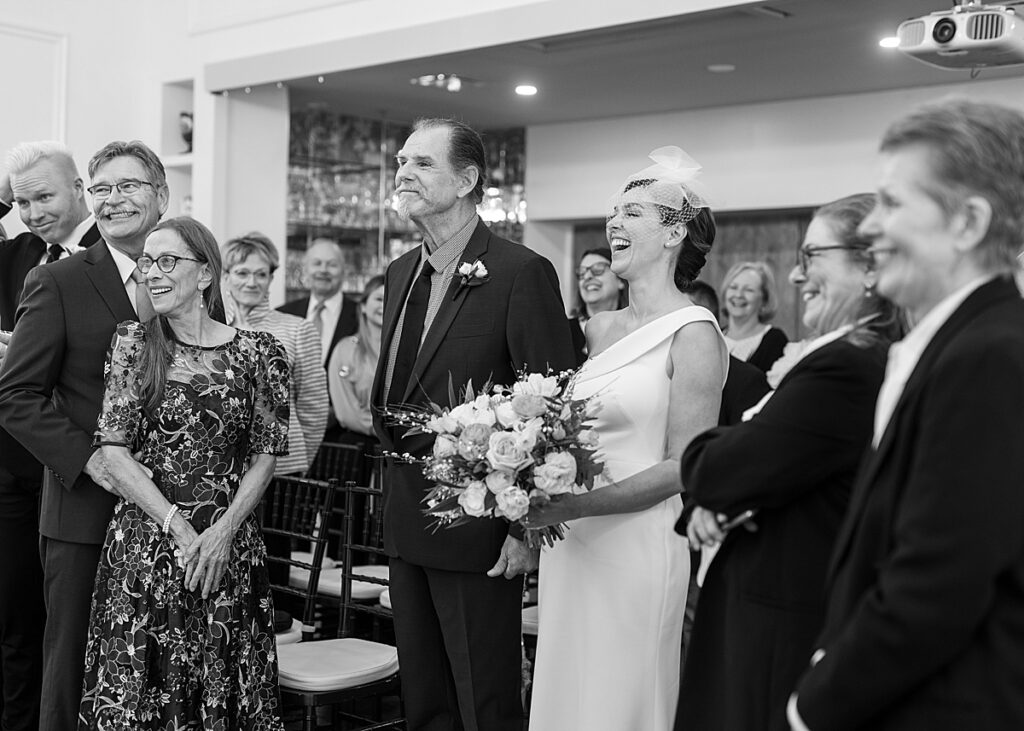 Wedding ceremony at the Cedar Knoll Inn in Alexandria. DC wedding photographers catching all the emotion.