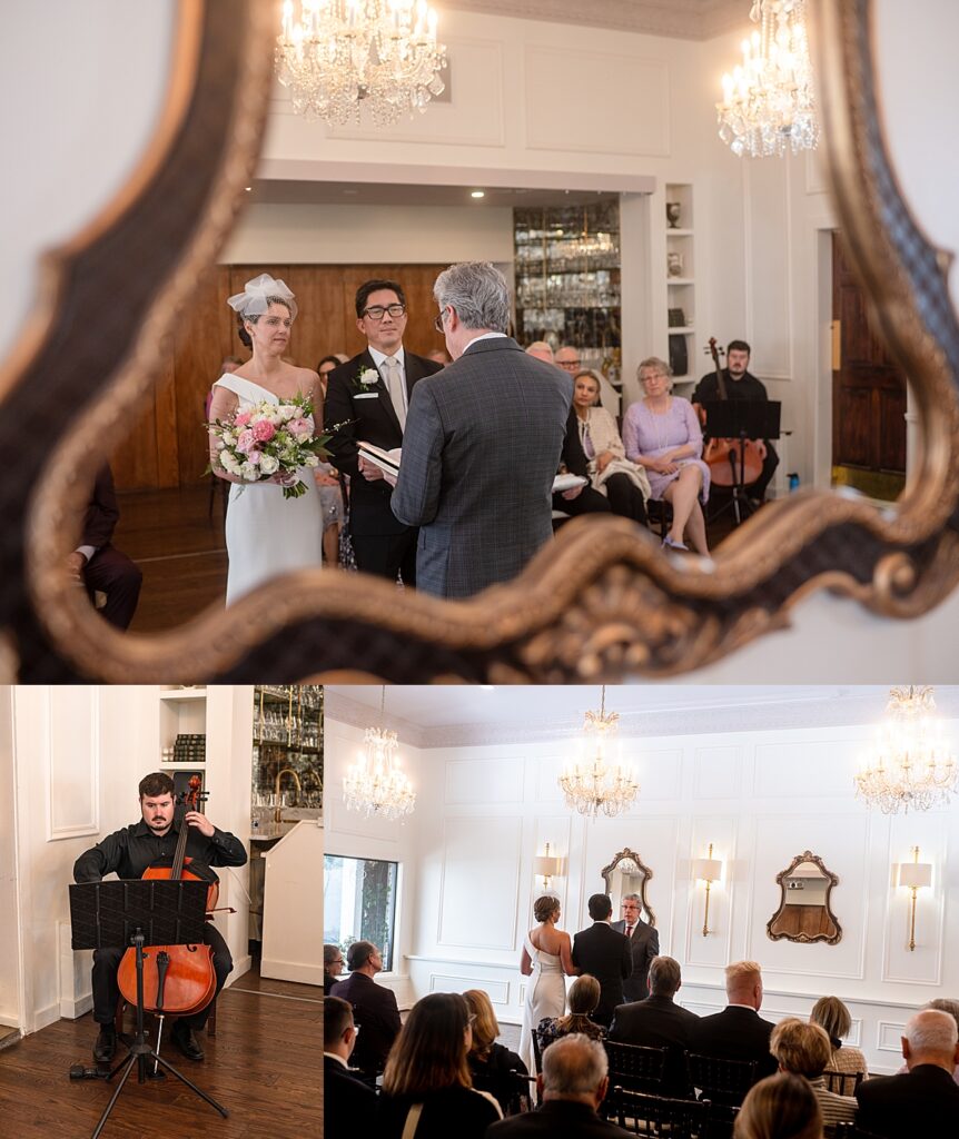 Cedar Knoll wedding the Lafayette Room. - DC wedding photographers use creative angle.