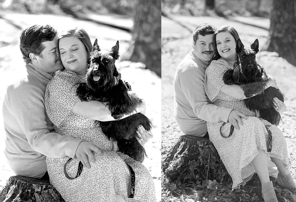 Beloved moments with their Scottish Terrier | washington dc engagement photographer