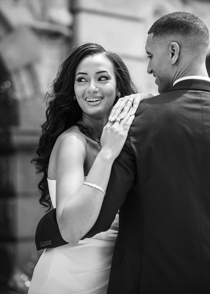 Wedding photos DC outside the Library of Congress 