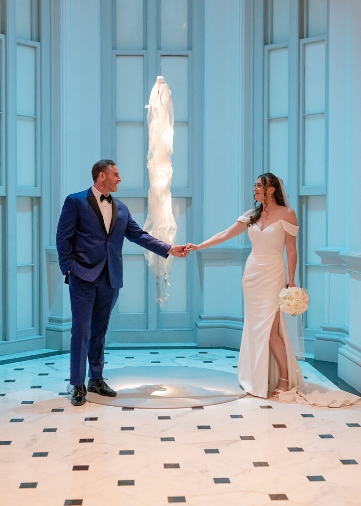 Bride and groom portrait at their wedding _ Renwick Gallery Washington, Dc