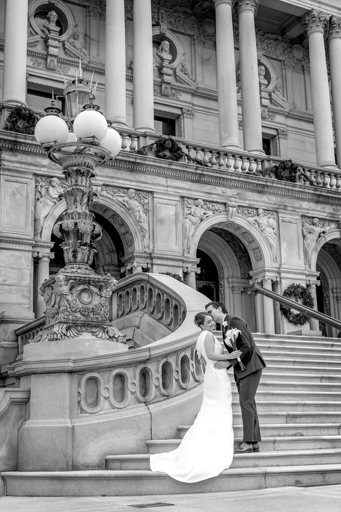 Couple portrait at the Library of Congress - DC elopements