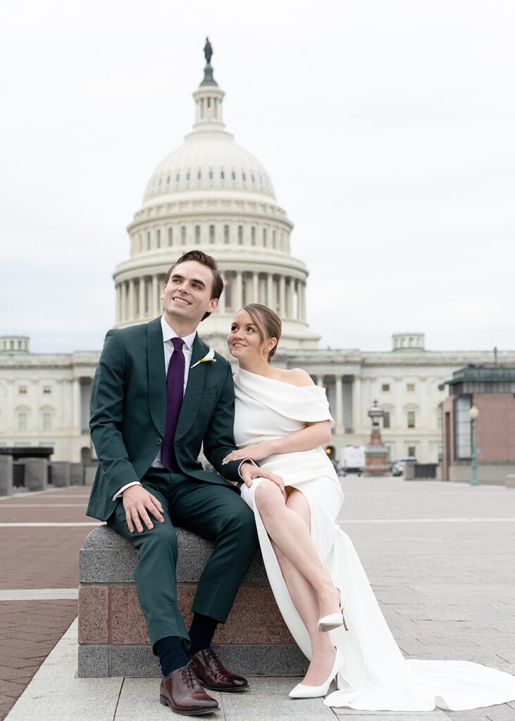 Couple before their civil ceremony in DC