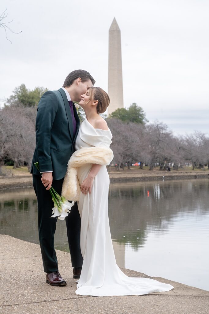 Couple portrait on the Tidal Basin in DC