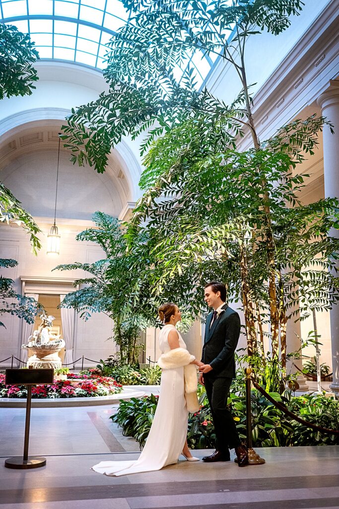 Wedding portrait at the National Gallery of Art in DC