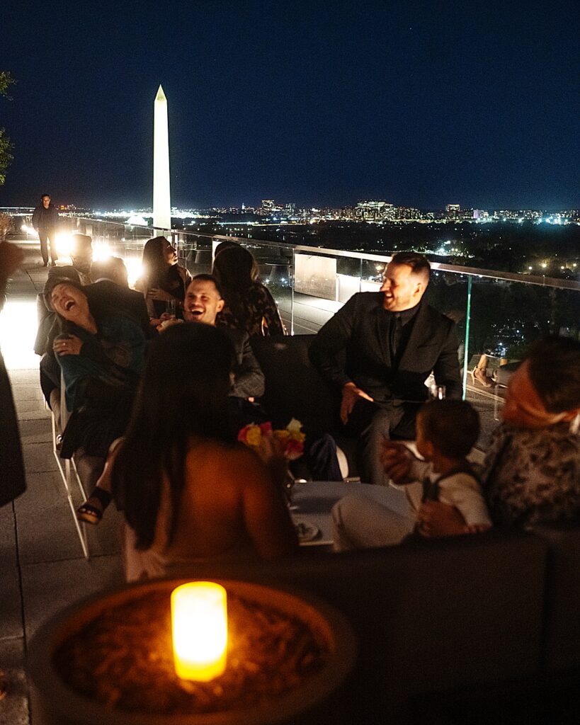 Rehearsal wedding dinner on rooftop of Old Ebbitt Grill - DC photographer