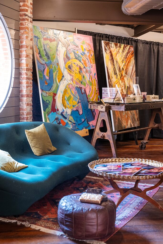 Art displayed at Toolbox DC, Dupont wedding venue