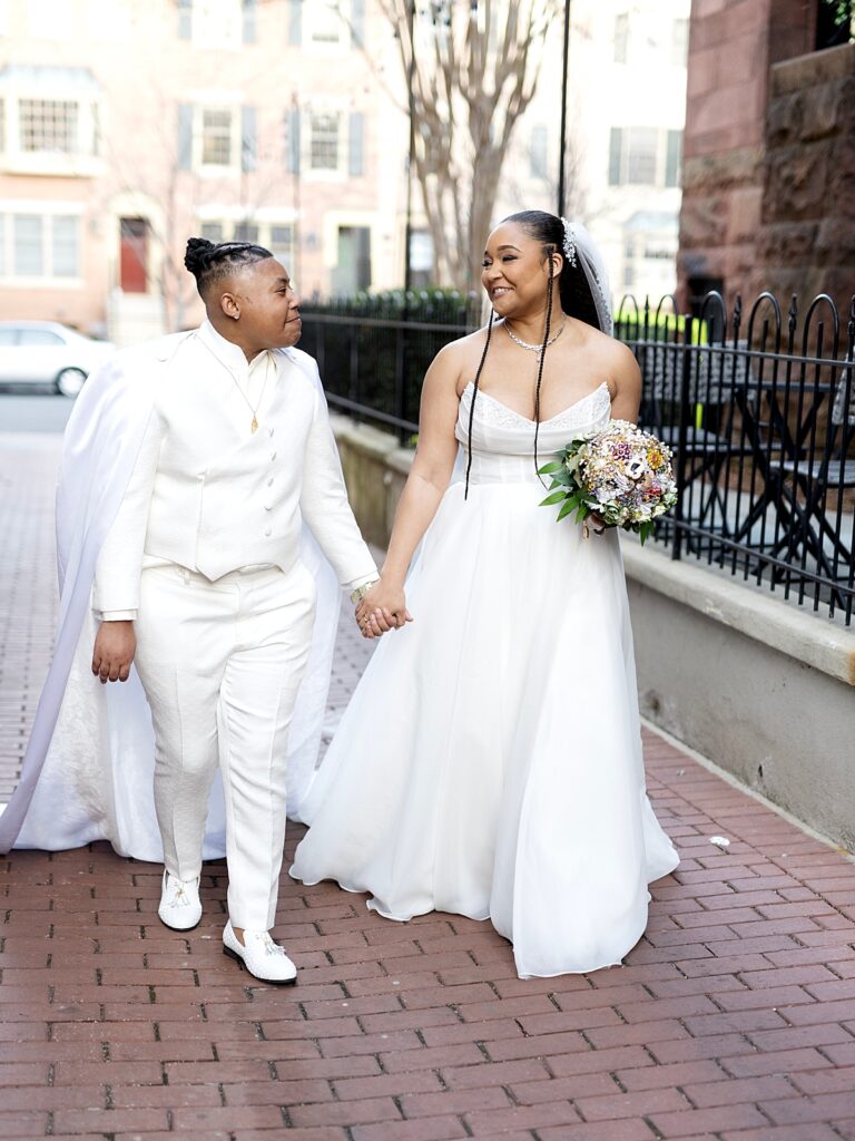 Couple portrait outside Dupont wedding venue